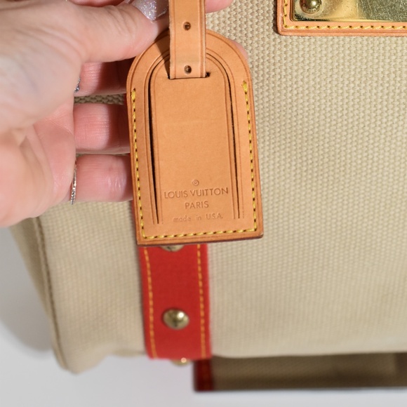Louis Vuitton Canvas Antigua Cabas Tote MM Khaki - Picture 9 of 16